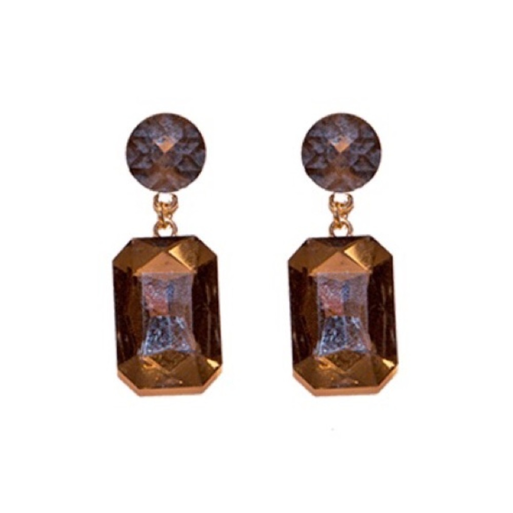 Razzle Dazzle Crystal Drop Earrings Gold